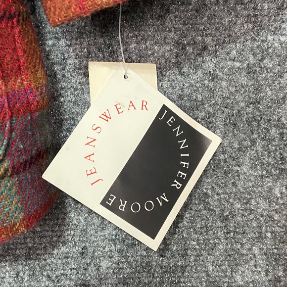 Vintage Jennifer Moore Blazer Women's Medium Multi-Color Plaid Wool Blend Jacket - Picture 11 of 11